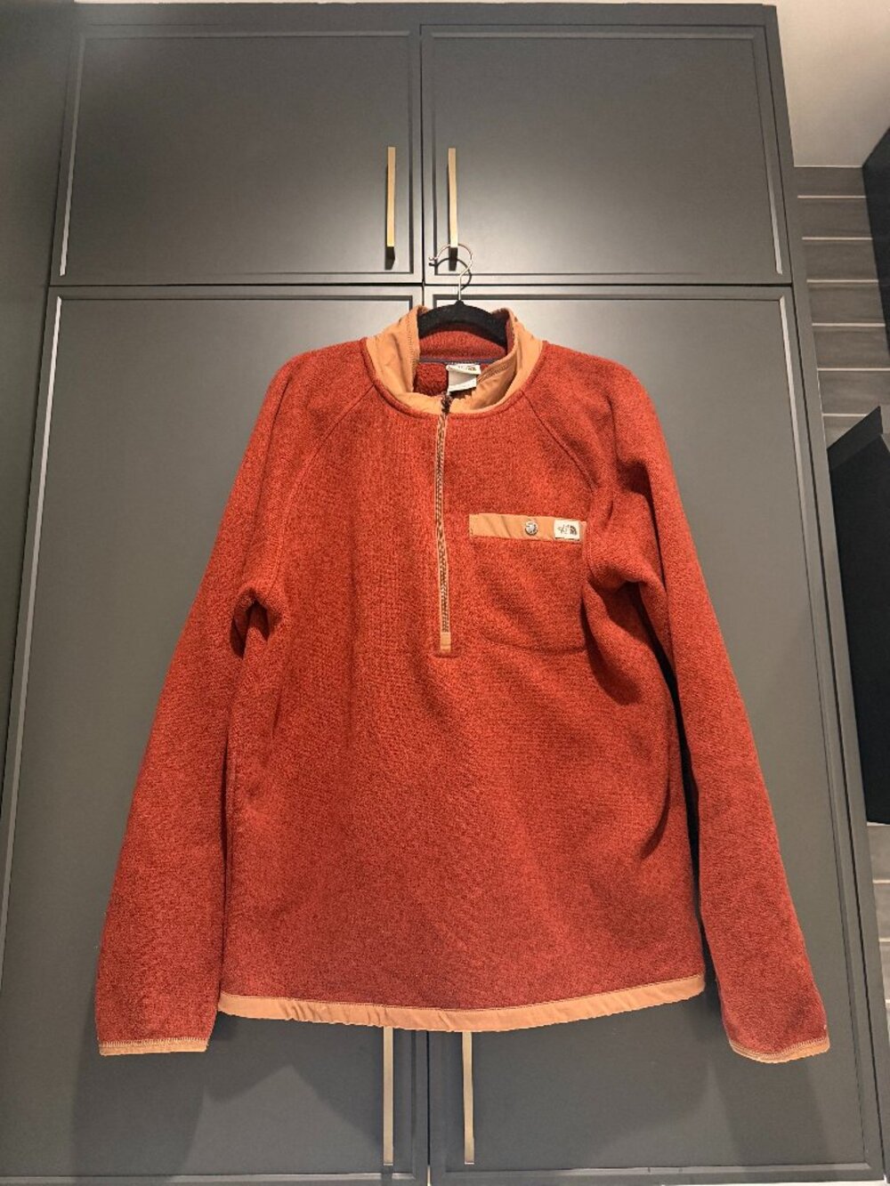 The North Face Gordon Lyons 1/4 Zip Fleece Rust Orange Men’s M